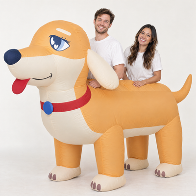 SpottyWagon Dachshund inflatable 2-person dog costume