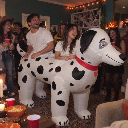 SpottyWagon Dalmatian inflatable 2-person dog costume