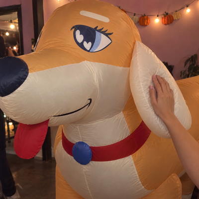 SpottyWagon Dachshund inflatable 2-person dog costume