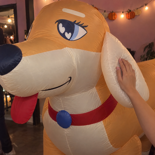 SpottyWagon Dachshund inflatable 2-person dog costume