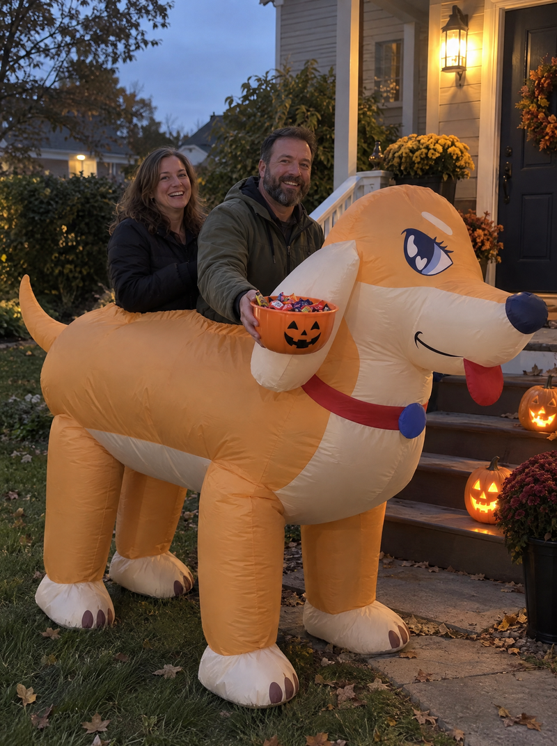 SpottyWagon Dachshund inflatable 2-person dog costume
